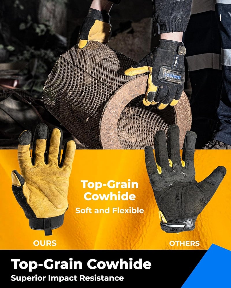 toolant Upgraded Waterproof Winter Work Glove with 3M Lining,Heavy Duty High Dexterity Leather Gloves,Touchscreen with Impact Protection - Image 3